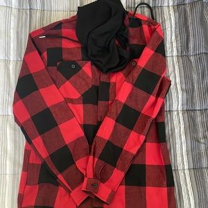 Plaid hoodie long sleeve. Worn only once.